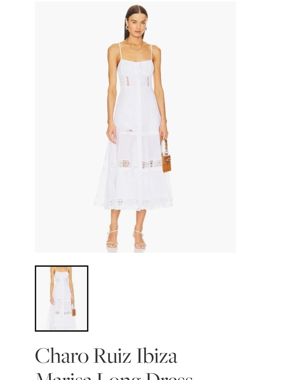 🌼 Charo Ruiz Ibiza Marisa White Lace Midi Dress